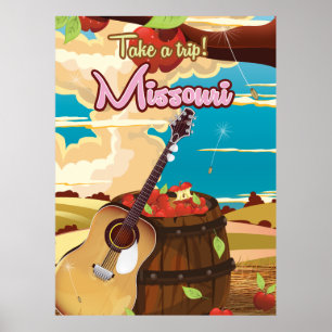 Affiche de voyage de bande dessinée vintage du Mis