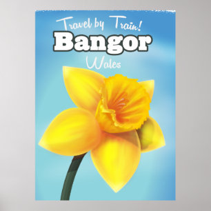 Affiche de voyage de Bangor, Pays de Galles vintag