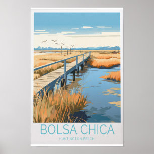 Affiche de voyage de Bolsa Chica - Plage de l'État