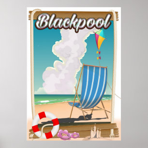 Affiche de voyage de bord de la mer de plage de