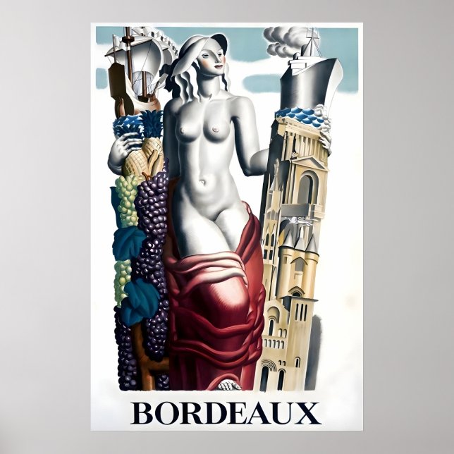 Affiche de voyage de Bordeaux Impression française (Devant)