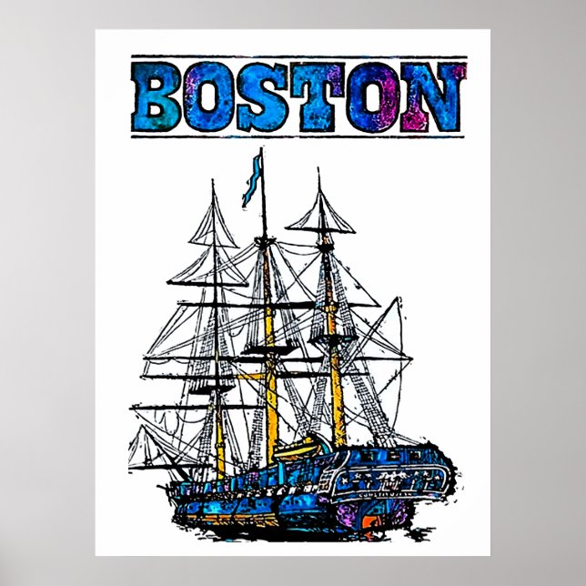 affiche de voyage de Boston  (Devant)