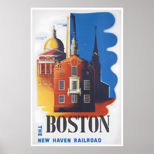 Affiche de voyage de Boston Massachusetts impressi (Devant)