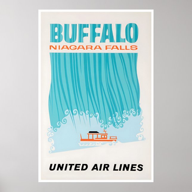 Affiche de voyage de Buffalo Impression des chutes (Devant)