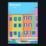 Affiche de voyage de Burano<br><div class="desc">Une oeuvre d'IA générée par une carte postale de voyage de Burano</div>