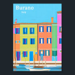 Affiche de voyage de Burano<br><div class="desc">Une oeuvre d'IA générée par une carte postale de voyage de Burano</div>