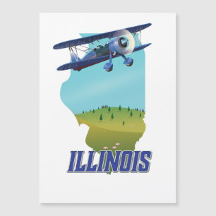 Affiche de voyage de carte vintage de l'Illinois