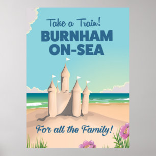 affiche de voyage de château de sable de BURNHAM-O