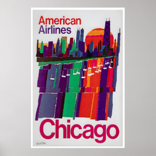 Affiche de voyage de Chicago Art américain Illinoi