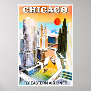 Affiche de voyage de Chicago Art Chicago Illinois 
