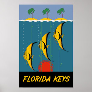 Affiche de voyage de clés de la Floride