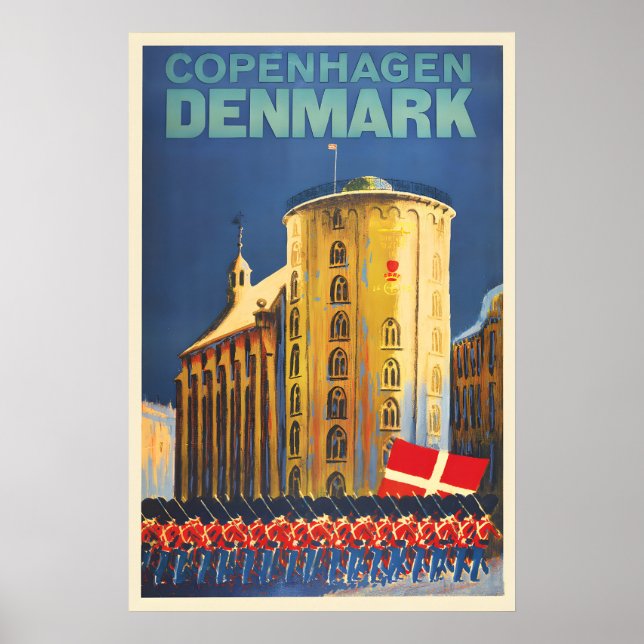 Affiche de voyage de Copenhague Danemark Art mural (Devant)