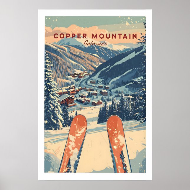 Affiche de voyage de Copper Mountain Coucher de so (Devant)