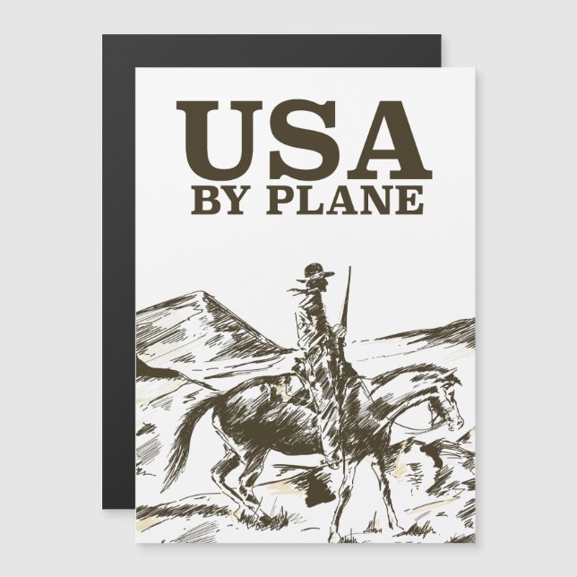 Affiche de voyage de cow-boy USA (Devant / Derrière)