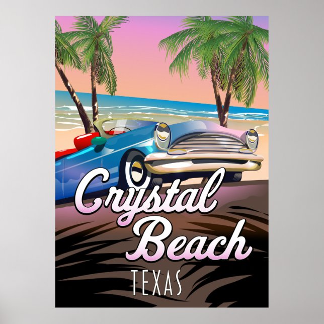 affiche de voyage de Crystal Beach Texas (Devant)