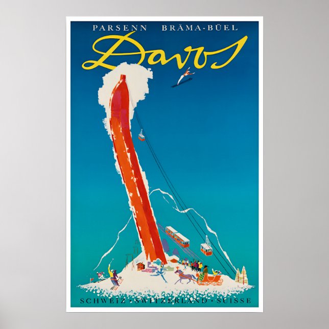 Affiche de voyage de Davos Art Suisse Impression d (Devant)
