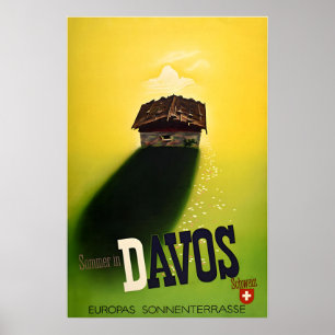Affiche de voyage de Davos Suisse Art Impression s