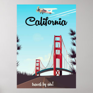 Affiche de voyage de dessin animé de Californie