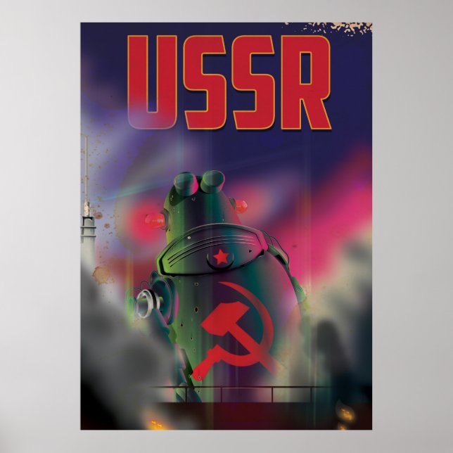 Affiche de voyage de dessin animé de la Russie sov (Devant)