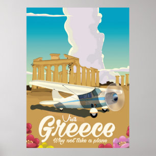 Affiche de voyage de dessin animé de style vintage