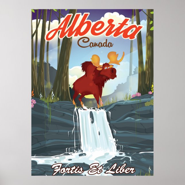 Affiche de voyage de dessin humoristique du Canada (Devant)