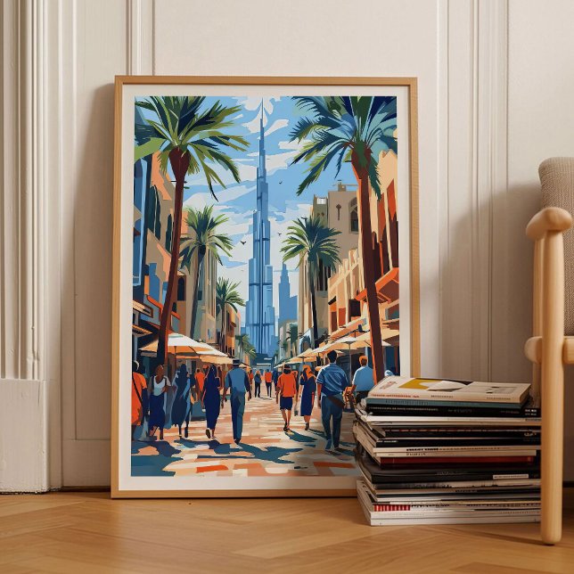 Affiche de voyage de Dubaï Illustration de Dubaï I (Créateur téléchargé)