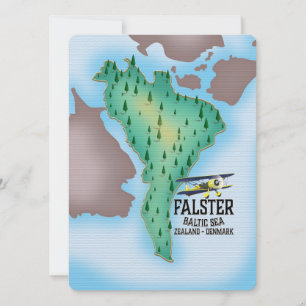 Affiche de voyage de Falster Island Danemark.
