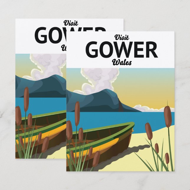Affiche de voyage de Gower Wales (Devant / Derrière)