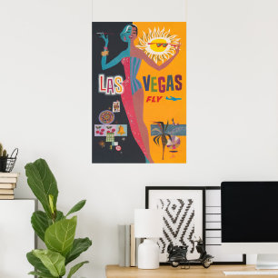 Affiche de voyage de jeu vintage à Las Vegas