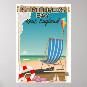 Affiche de voyage de la baie de St Mildred Kent An