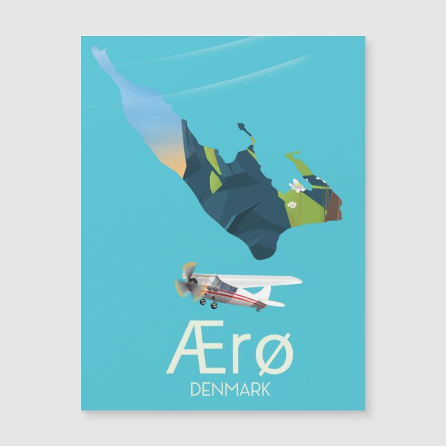 Affiche de voyage de la carte de Ærø, Danemark (Devant)