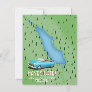 Affiche de voyage de la carte du lac Hayeswater Di