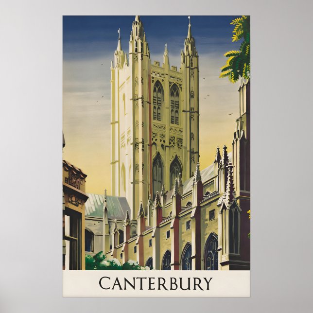 Affiche de voyage de la cathédrale de Canterbury A (Devant)