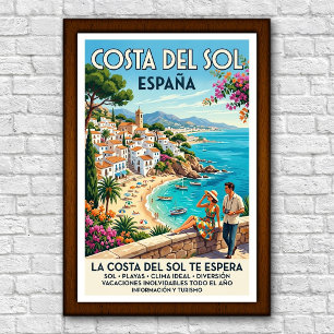 Affiche de voyage de la Costa del Sol, Espagne des