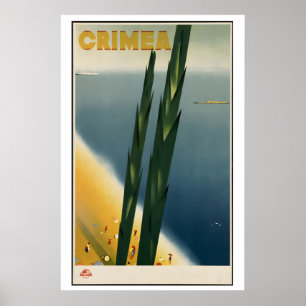 Affiche de voyage de la Crimée à l'ère soviétique