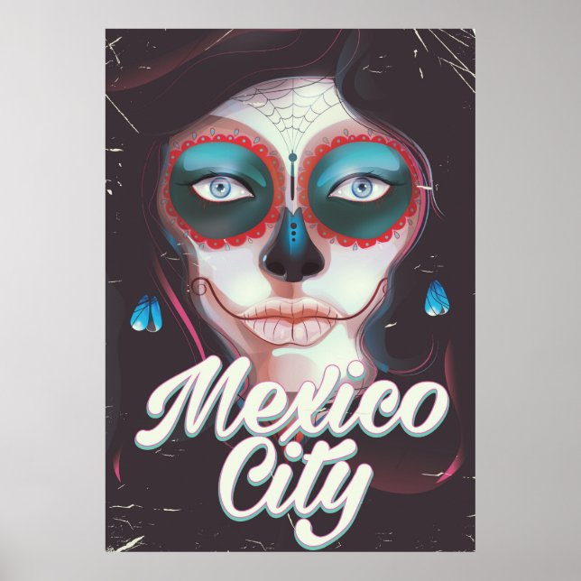 Affiche de voyage de la Fête des Morts à Mexico (Devant)