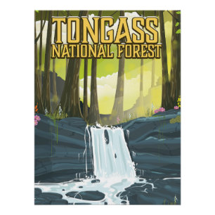 Affiche de voyage de la Forêt nationale de Tongass