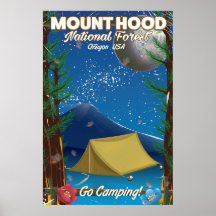 Affiche de voyage de la forêt nationale du Mont-Ho