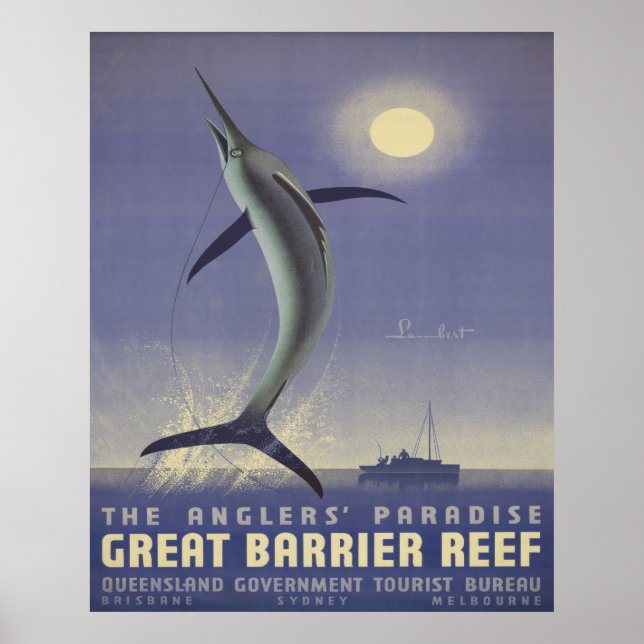 Affiche de voyage de la Grande Barrière de corail (Devant)