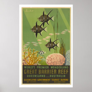 Affiche de voyage de la Grande Barrière de corail