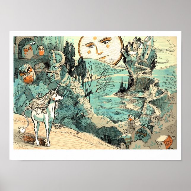 Affiche de voyage de la licorne (Devant)