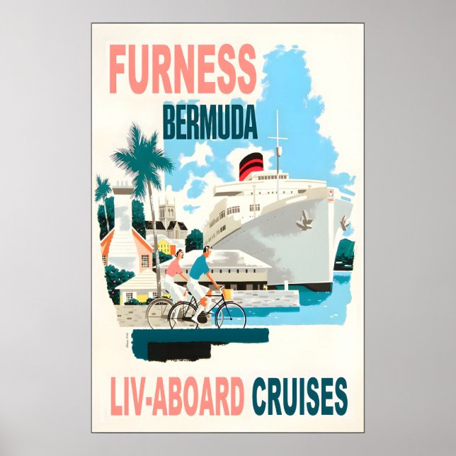 Affiche de voyage de la ligne maritime Furness Ber (Devant)