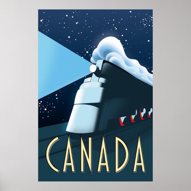 Affiche de voyage de la locomotive Canada (Devant)