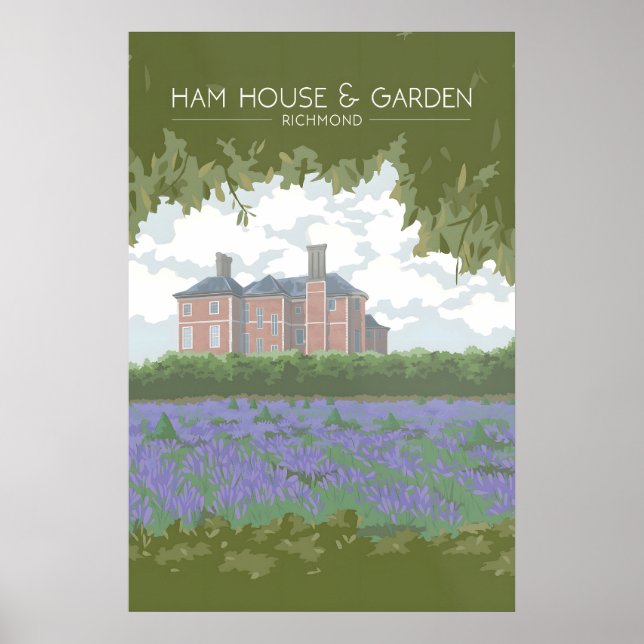 Affiche de voyage de la maison et du jardin de Ham (Devant)