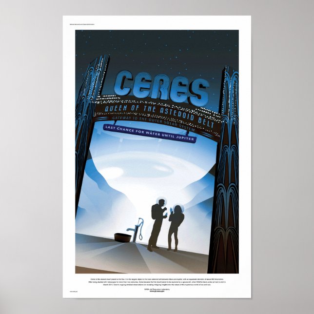 Affiche de voyage de la NASA - Nwarf Planet Ceres (Devant)