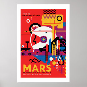 Affiche de voyage de la NASA - Visite de Planet Ma