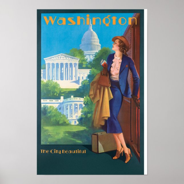 Affiche de voyage de la Pennsylvania Railroad (Was (Devant)