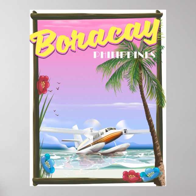 Affiche de voyage de la plage de Boracay Philippin (Devant)