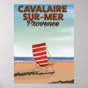 Affiche de voyage de la plage de Cavalaire-sur-Mer
