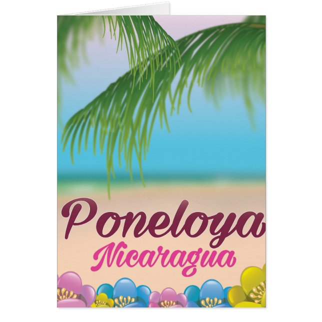 Affiche de voyage de la plage de Poneloya Nicaragu (Devant)